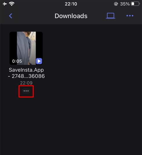 Click on the three-dot icon