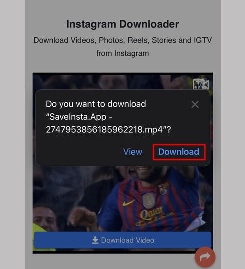 Confirm video download