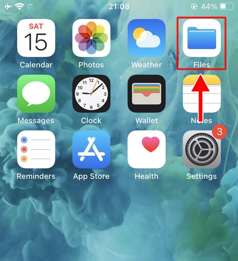 Open the Files app on iPhone